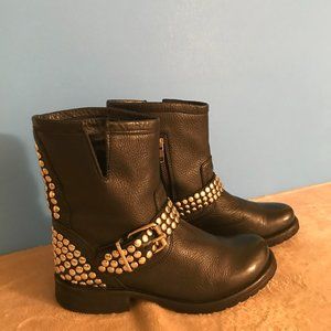 Steve Madden Black Studded Moto Boots